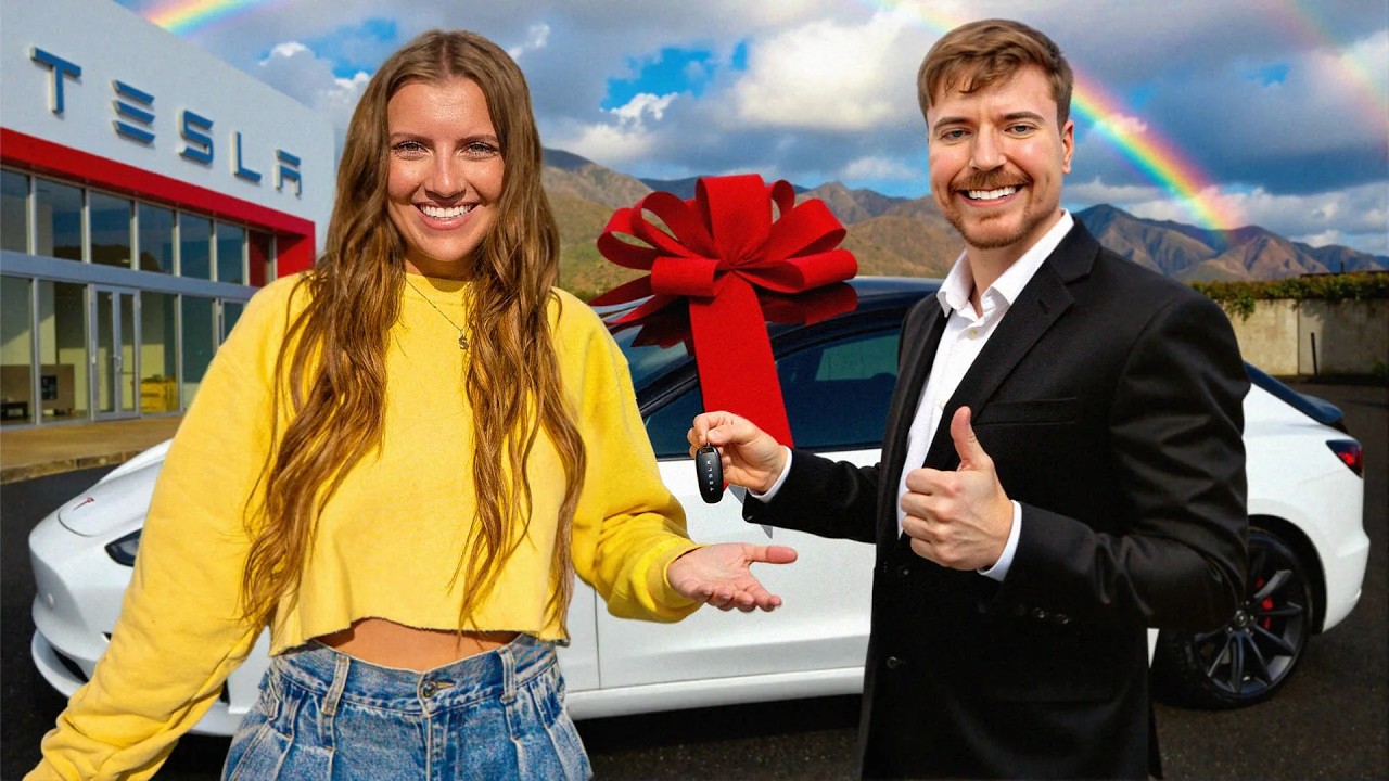 MrBeast наконец-то подарил мне Tesla :)