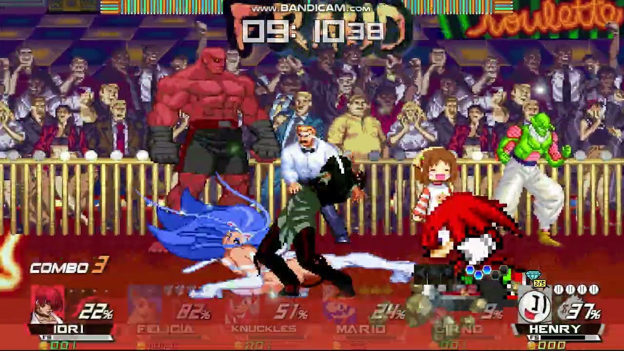Smash Battles! Lori (me) vs Felicia vs Knuckles vs NES Mario vs Cirno vs Henry