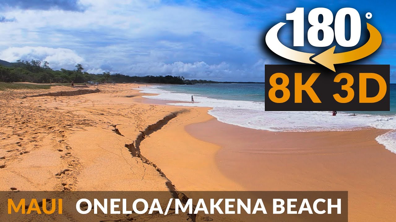 8K VR 180 Maui: Relaxing Big Beach (Oneloa) | 3D Stereoscopic Hawaii