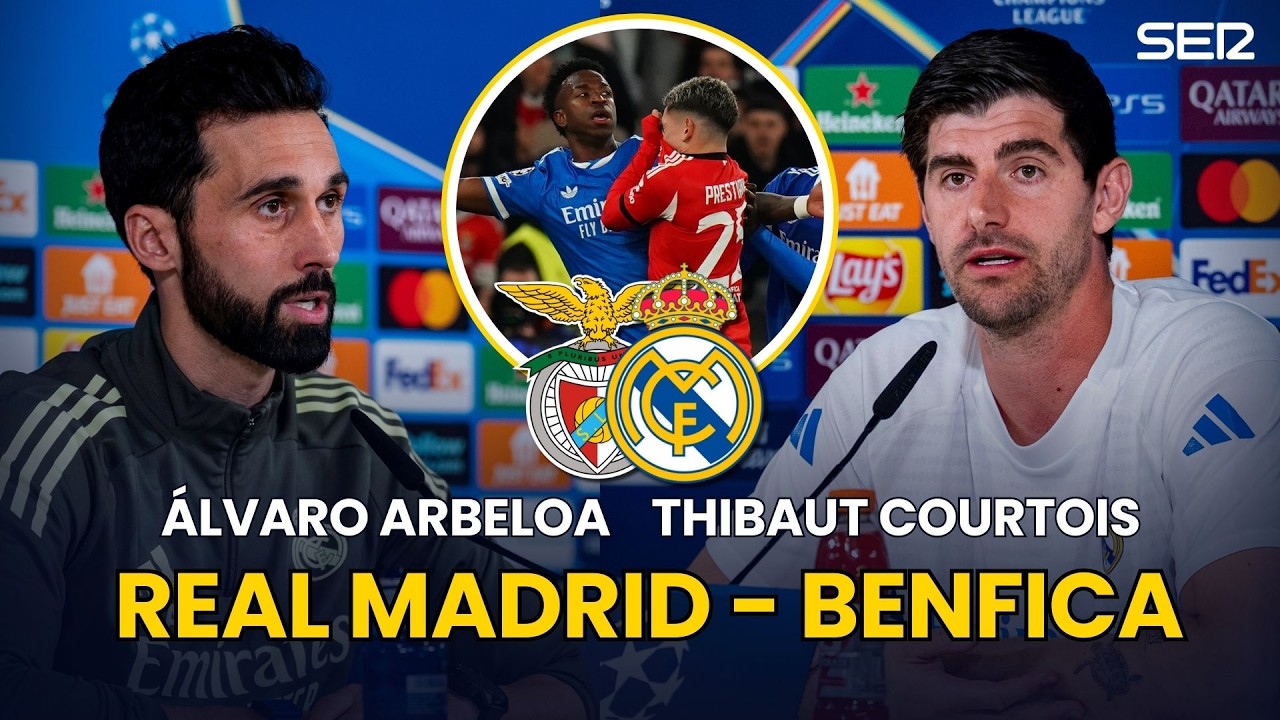 Rueda de prensa de Álvaro Arbeloa y Courtois previa al Real Madrid - Benfica (24/02/2026)