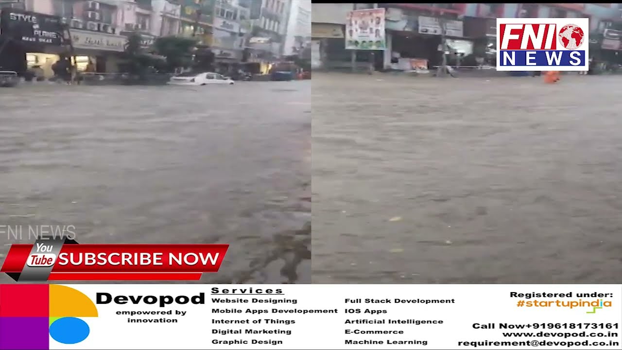 Heavy Rain lashes Hyderabad, vehicles washed away, commuters left stranded due waterlogging