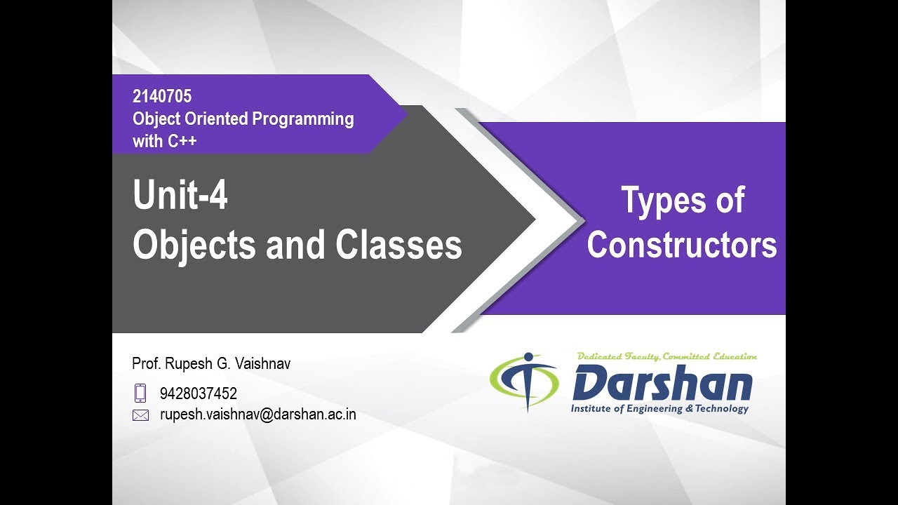 4.06 Types of Constructors in C++