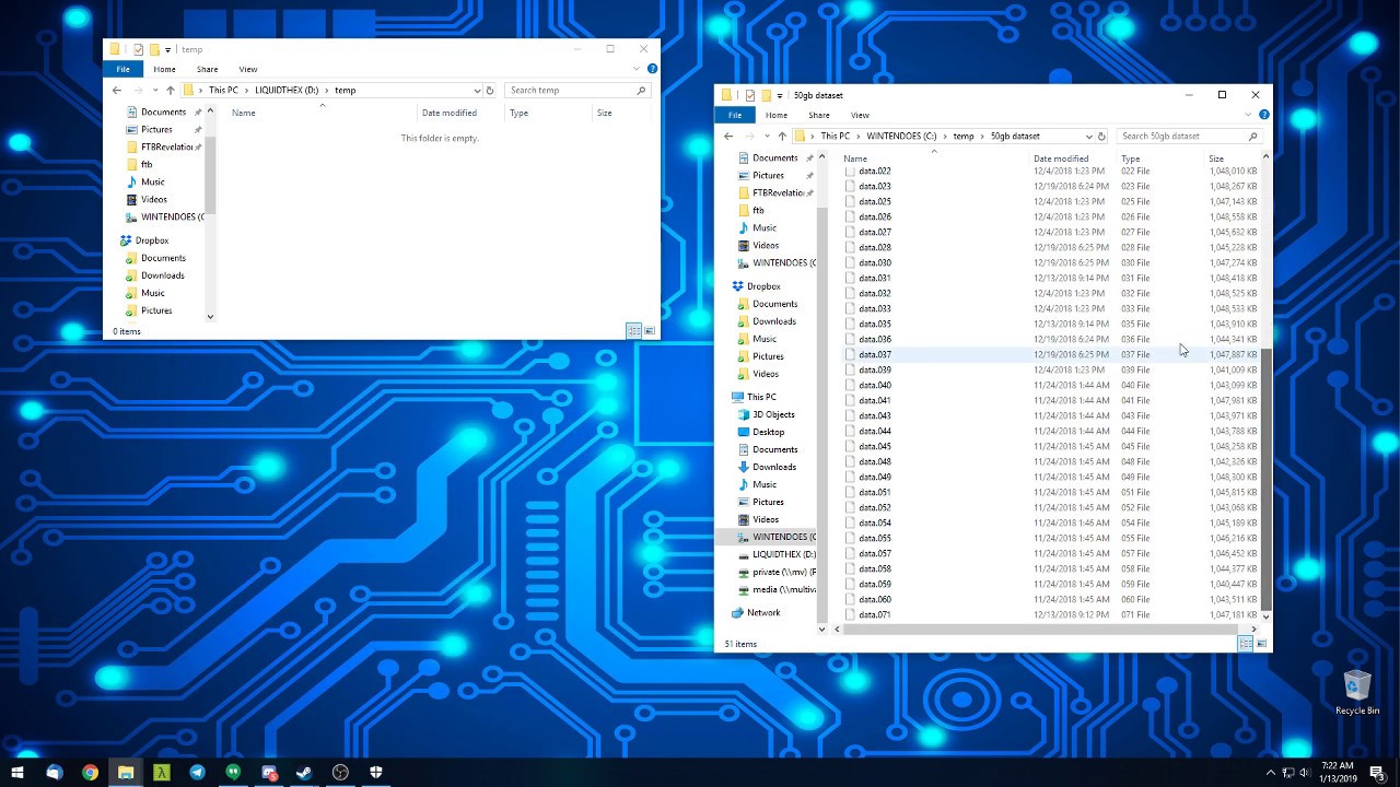 Copying 50 GB from between two Samsung EVO 970 Drives