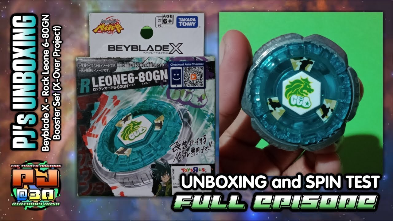 PJ's UNBOXING | No. 2: Beyblade X - Rock Leone 6-80GN (X-Over Project) (Takara Tomy)