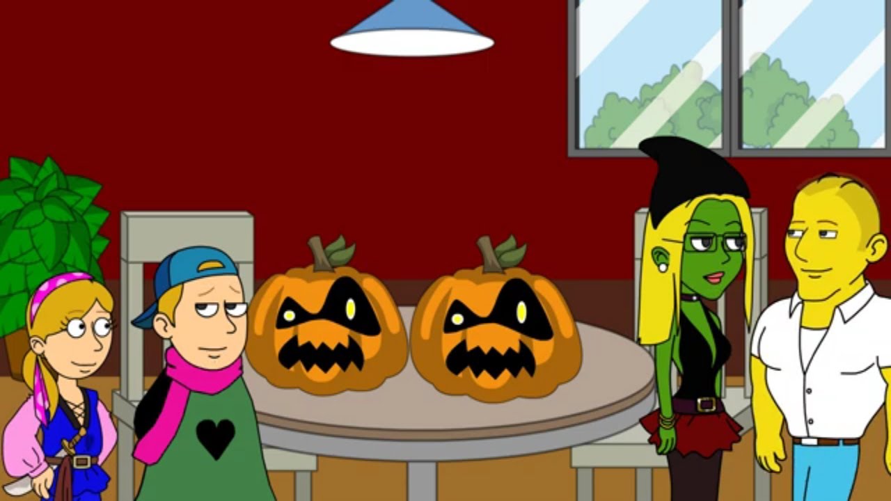 Childish Dad scared of pumpkins