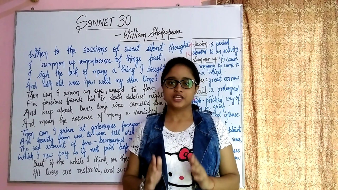 Sonnet 30 by William Shakespeare | Hindi explanation |