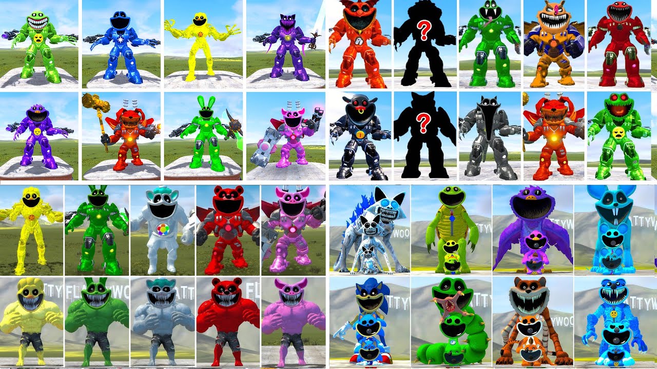 ALL SMILING CRITTERS MECHA TITAN FORGOTTEN FAMILY VS ALL POPPY PLAYTIME CHAPTER 3 in Garry's Mod