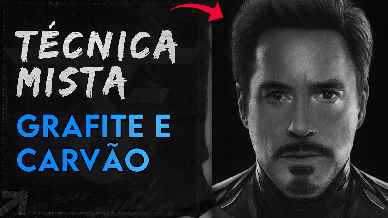 Tutorial Rosto Realista a Carvão e Grafite + Texturas de Pele - Técnica Mista