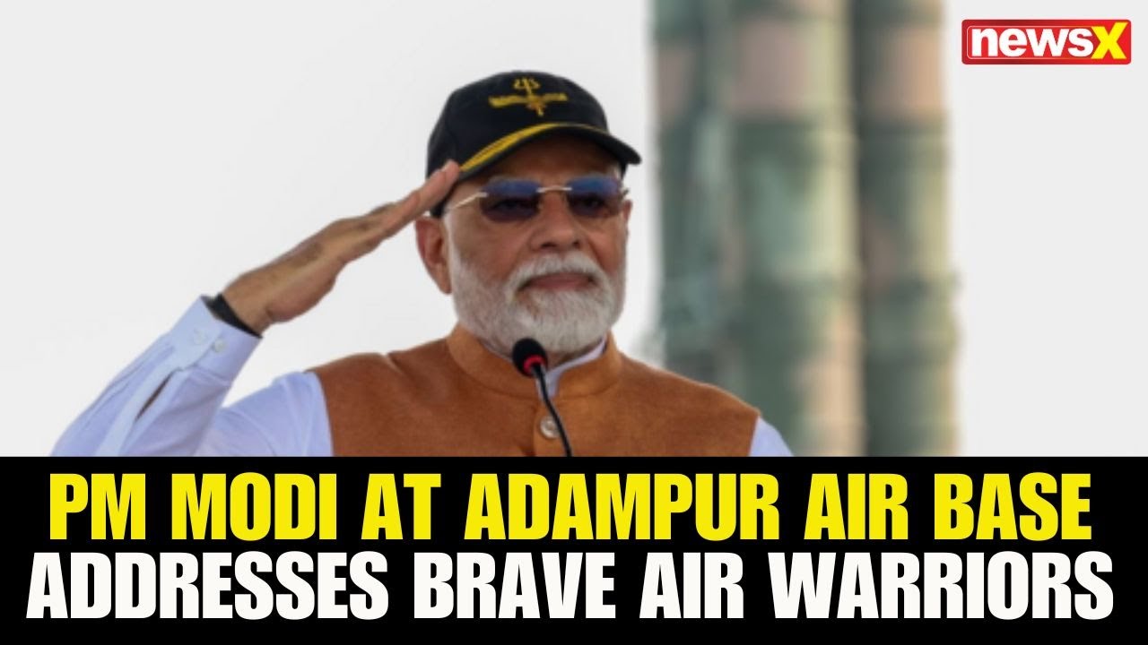 PM Modi Addresses Brave Air Warriors at Adampur Air Base | Salutes Armed Forces