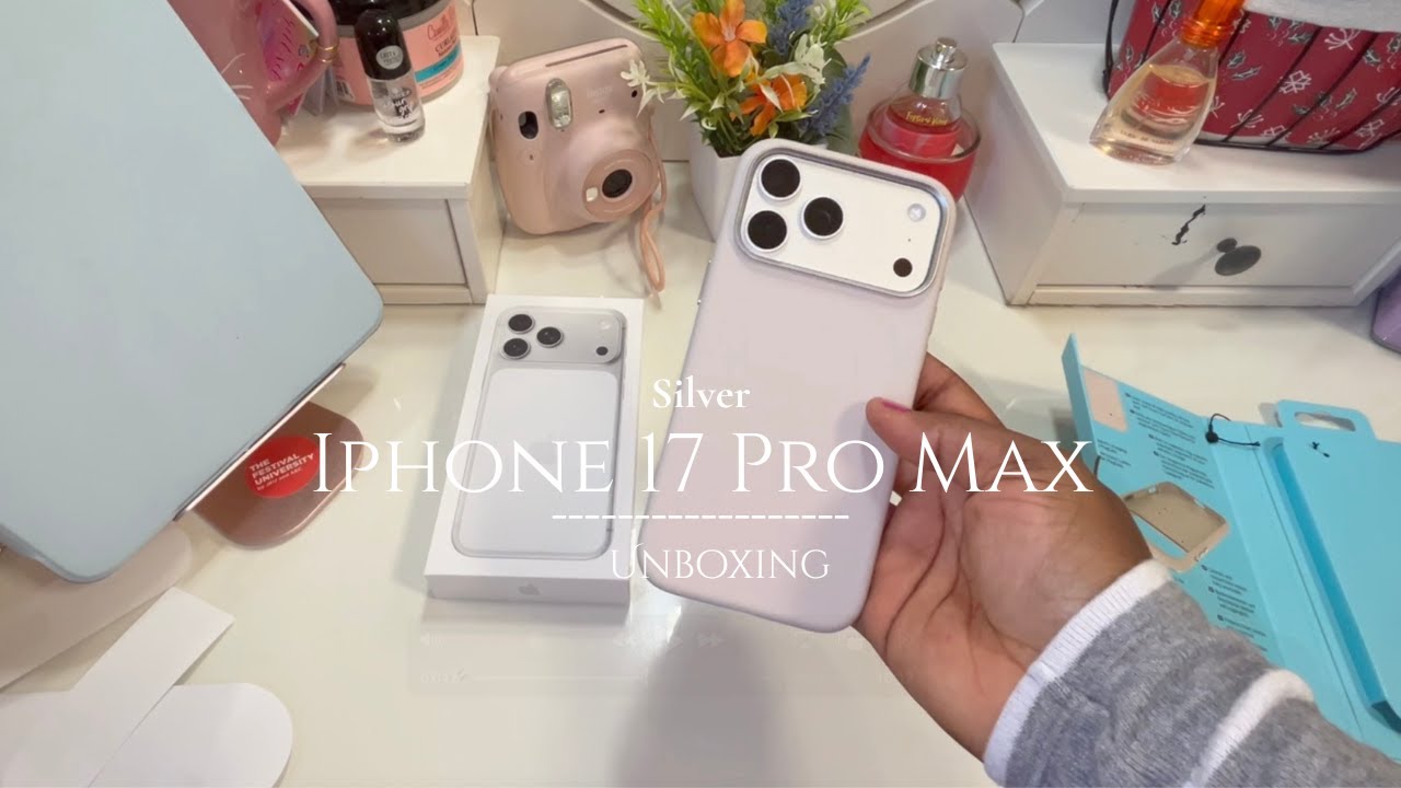 SILVER IPHONE 17 PRO MAX UNBOXING + ACCESSORIES