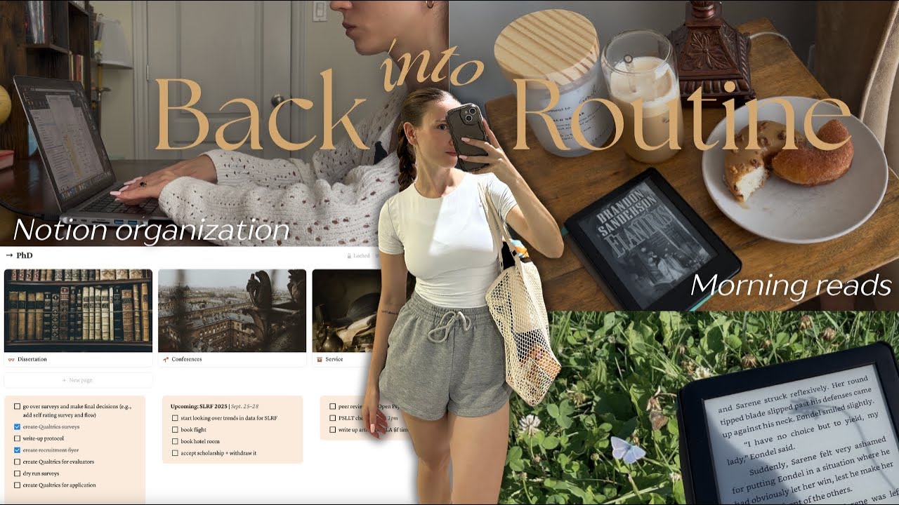 back into a routine 🪴 | cozy productivity, book haul, notion, & phd life