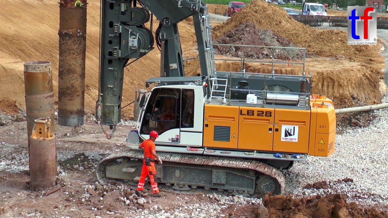 **DRILL Foundation** LIEBHERR LB 28 & L 524, B 14, Backnang, Germany, 18.05.2017.