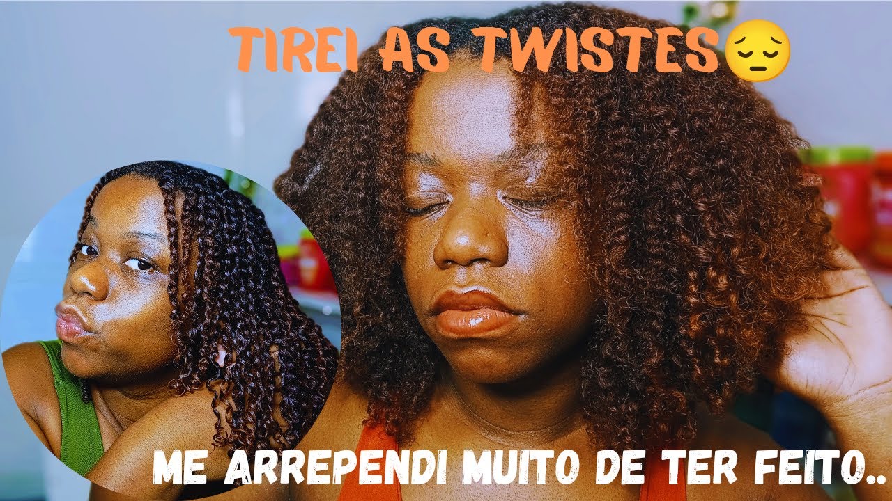 TIREI AS TWISTES ESTRAGOU MEU CABELO😞#cabelocrespo #transiçãocapilar #cachos
