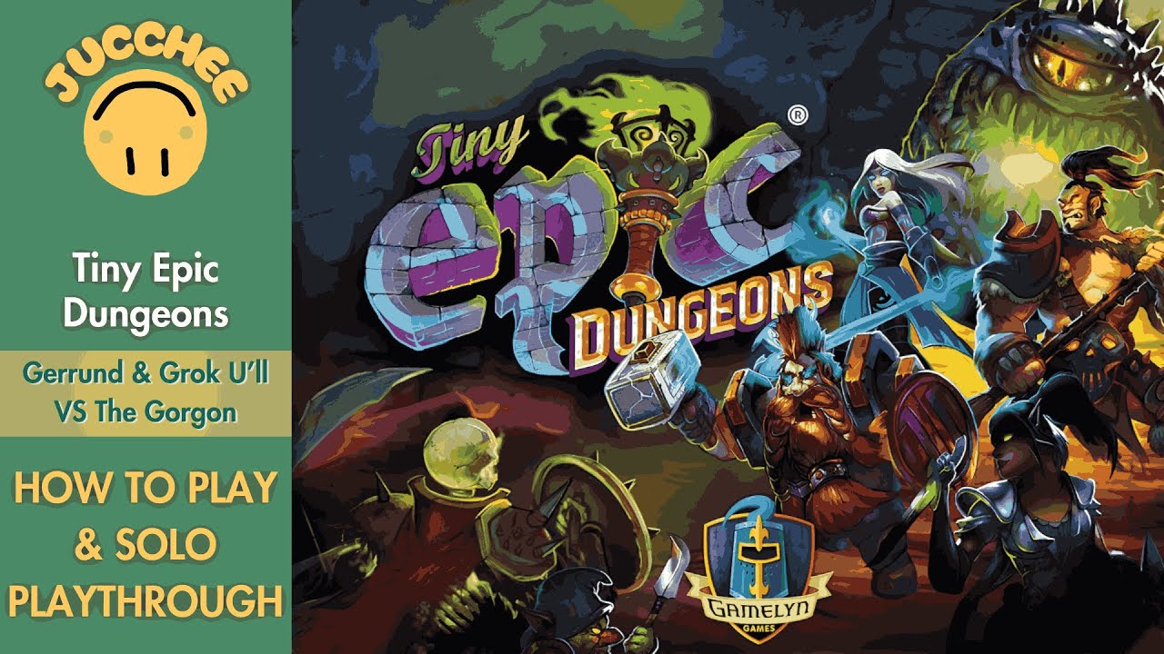 Tiny Epic Dungeons | How to Play + Solo Playthrough | Gerrund & Grok U’ll VS The Gorgon