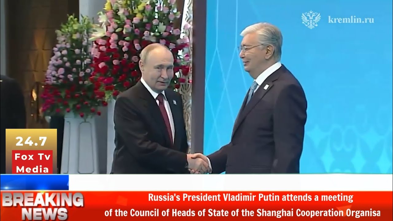 Russia's President Vladimir Putin attends a meeting of the Council of Heads of State of SCO