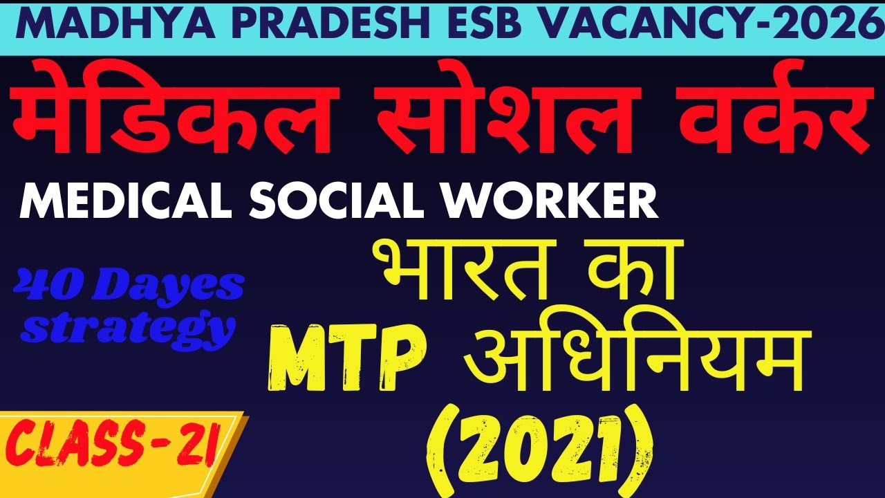 भारत का MTP अधिनियम (2021)  I MCQ I MSW