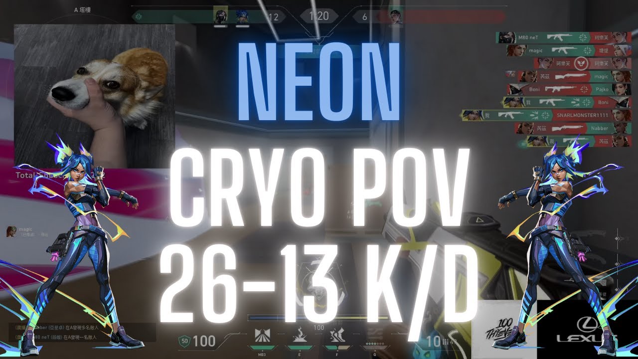 100T Cryo POV Neon on Split 26-13 K/D (VALORANT Pro POV)
