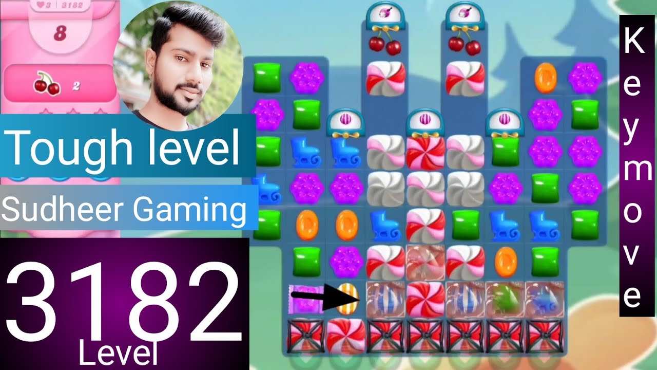 Candy crush saga level 3182 । Tough level । No boosters । Candy crush saga 3182 । Sudheer Gaming