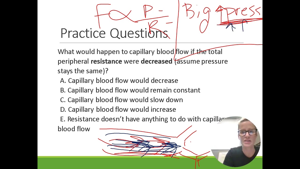 How vasoconstriction affects pressure, resistance, flow