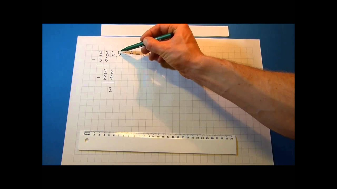 Tutorial: Schriftliche Division mit Berechnung des Rests (Dezimalzahlen)
