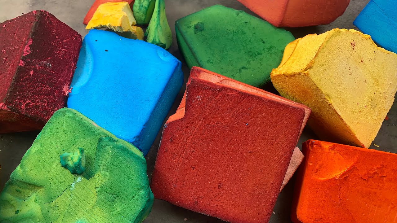 Colourful Dyed Gym chalk Blocks Crushing with 