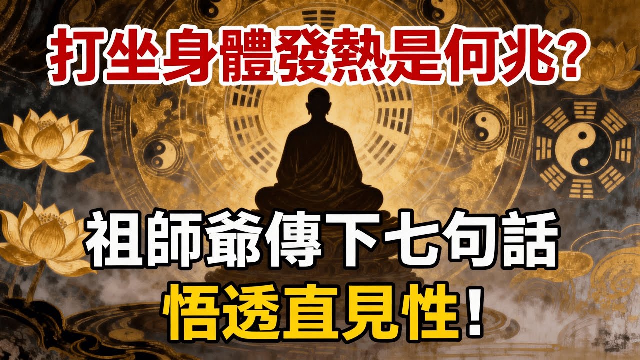 打坐時身體發熱是怎麼回事？祖師爺只傳下七句話，悟透的人可直接見性！#佛教 #佛法 #佛教玄學 #佛教智慧 #佛學知識 #佛學智慧 #修心修行 #佛教文化 #禪悟人生 #傳統文化