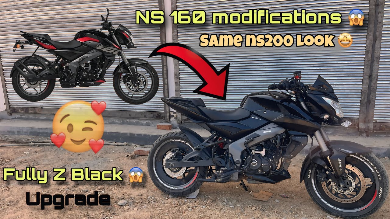 NS160 bike modifications transformation😱|under 1000 Ns bike black modified ?🥵!