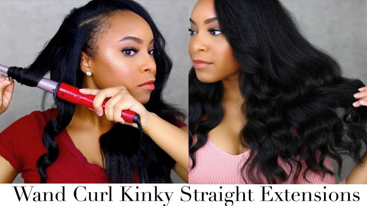 How To | Voluminous Wand Curls ft. Hergiven Hair Kinky Straight Extensions | Final Review