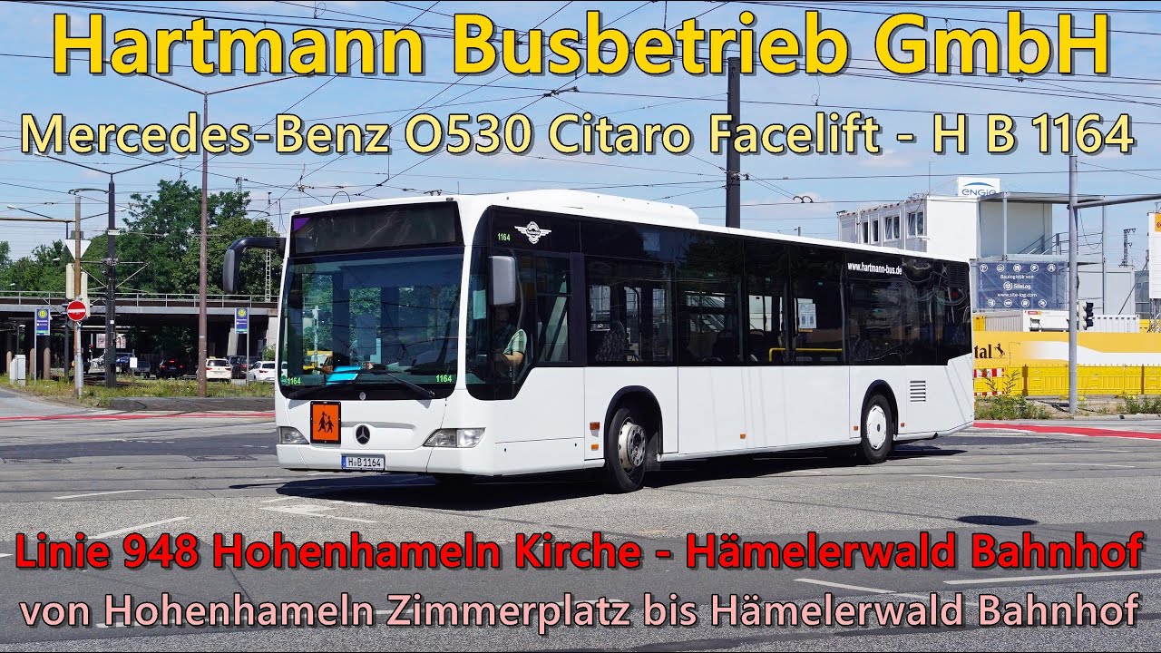 [Sound] Bus Mercedes-Benz O530 Citaro Facelift von Hartmann Busbetrieb - H B 1164 (Voith)