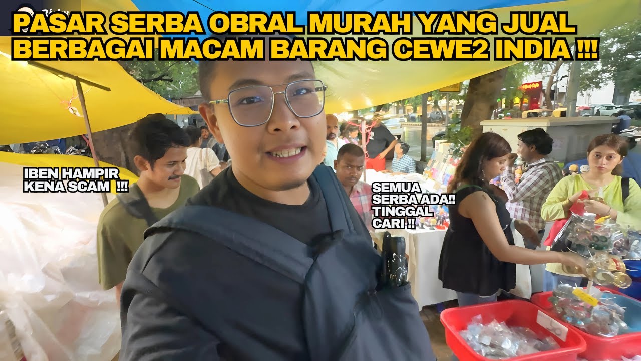 NIATNYA NYARI TOPI MALAH HAMPIR KENA SCAM‼️PASAR OBRAL SERBA MURAH KELENGKAPAN CEWE2 🇮🇳 INDIA‼️