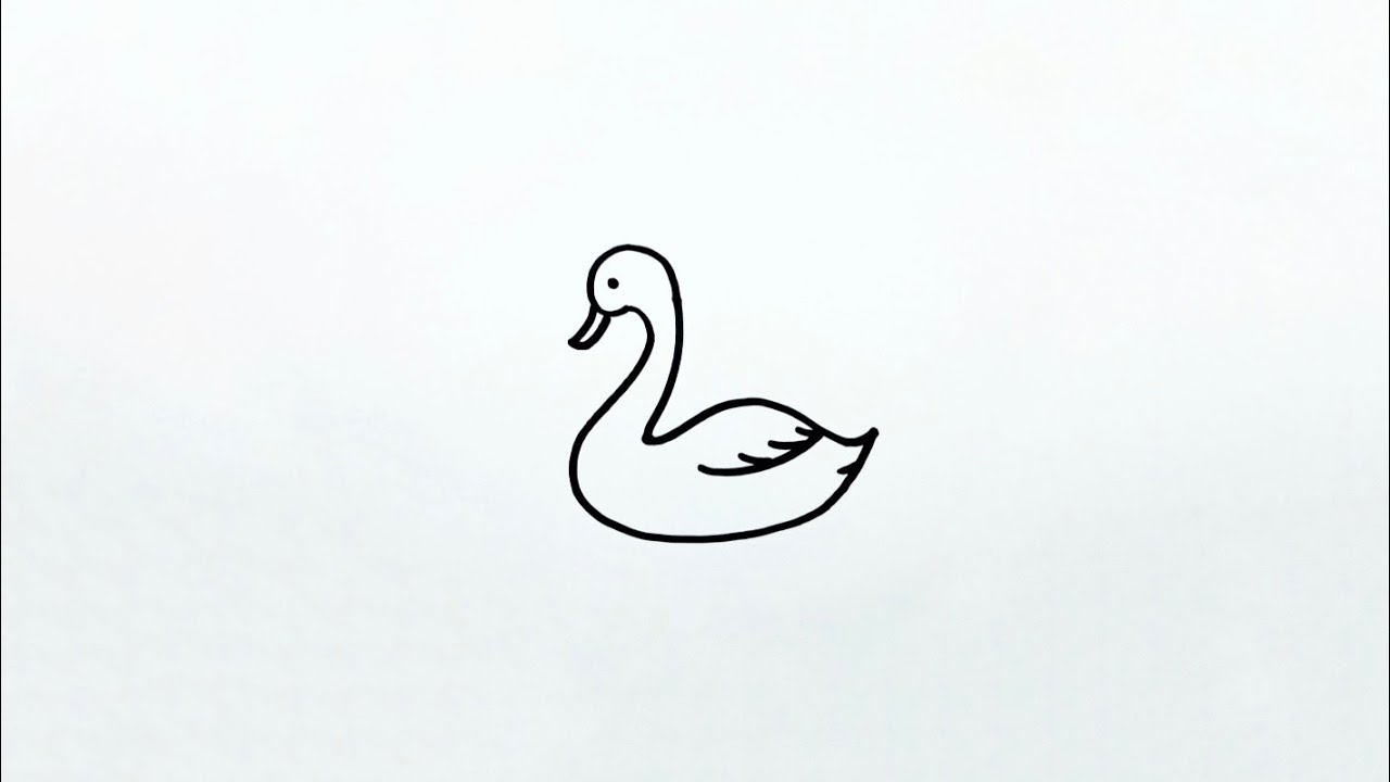 How to draw SWAN 🦢 for kids 