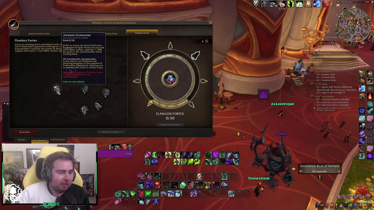 Midnight Launch - World Quests, Building the Skinning Army and LW recipe farming