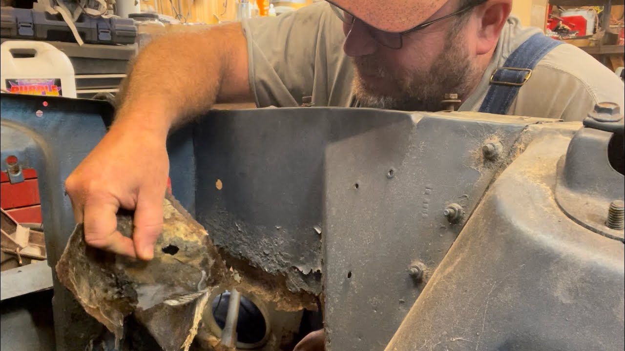 Ole Blue - 1967 Ford Mustang gets a new fender apron and battery tray