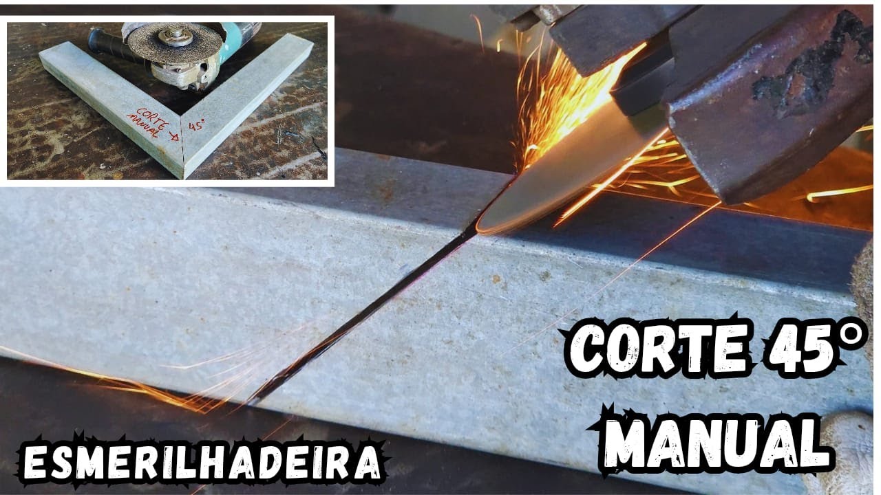 COMO FAZER CORTE 45° EM METALON GALVANIZADO USANDO UMA ESMERILHADEIRA? CORTE COM RAPIDEZ E SEGURANÇA
