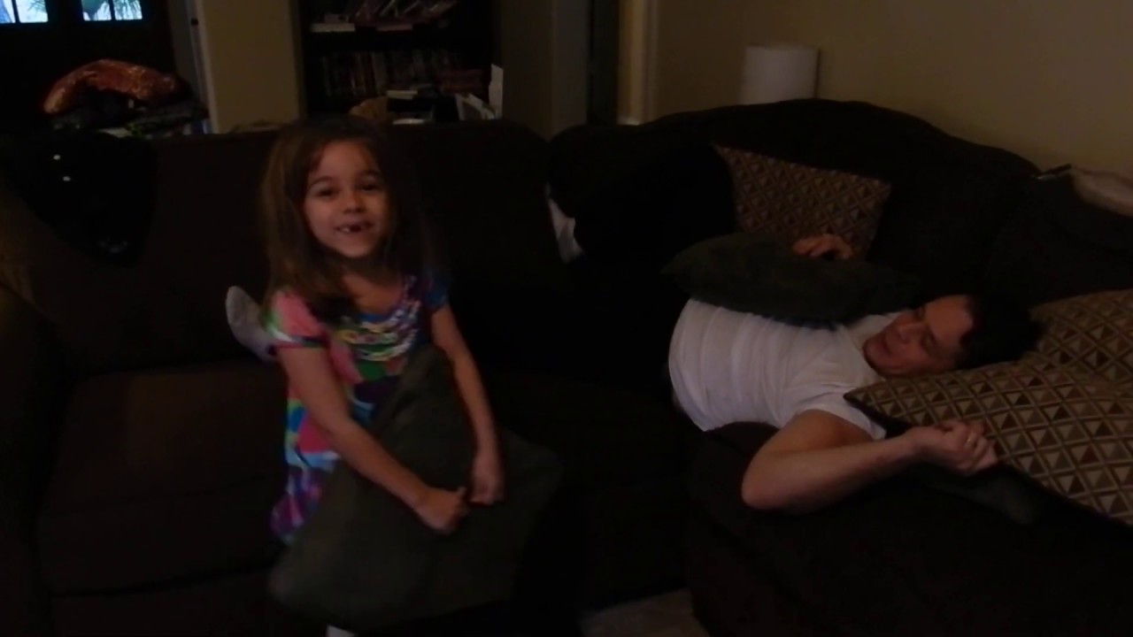 Pillow Fight Mia and Daddy