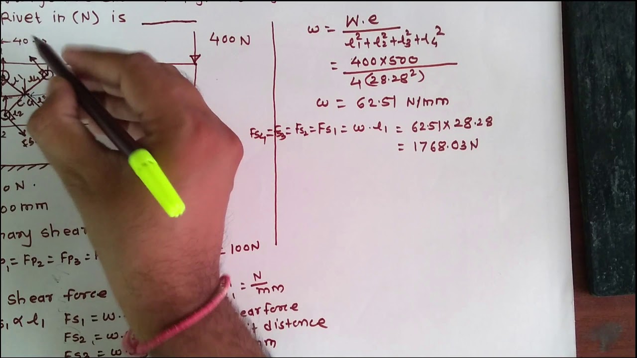 Threaded Joint Numerical  based on Eccentric load in same plane of bolt !! GATE 
!!
