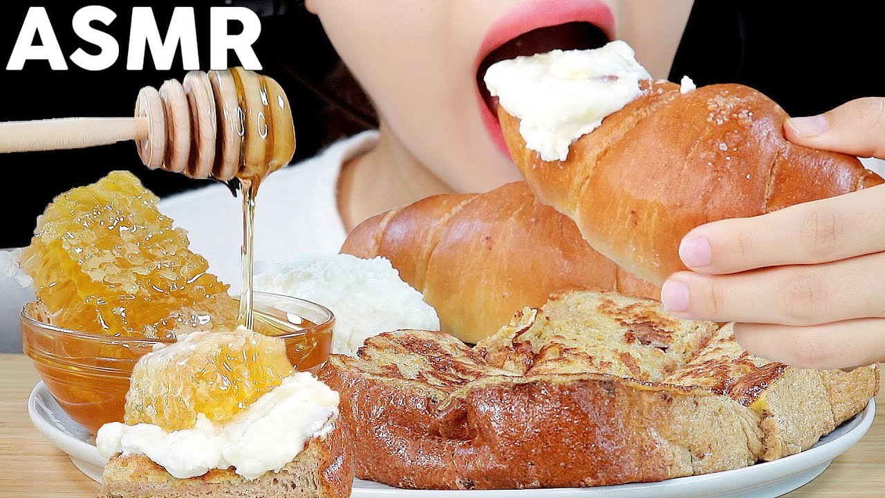 ASMR Kaymak and Honeycomb with French Toast and Salt Baguette Eating | 카이막, 벌집꿀, 프렌치 토스트, 소금바게트 먹방