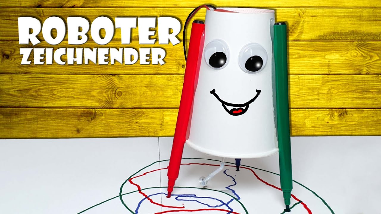 ✏️ zeichnender Roboter selber bauen - build drawing robot DIY craft [4K]