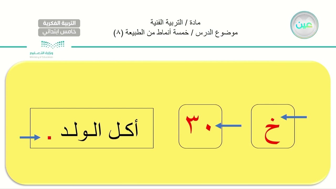 خمسة أنماط من الطبيعة (8) - تربية فنية - خامس ابتدائي فكري 5
