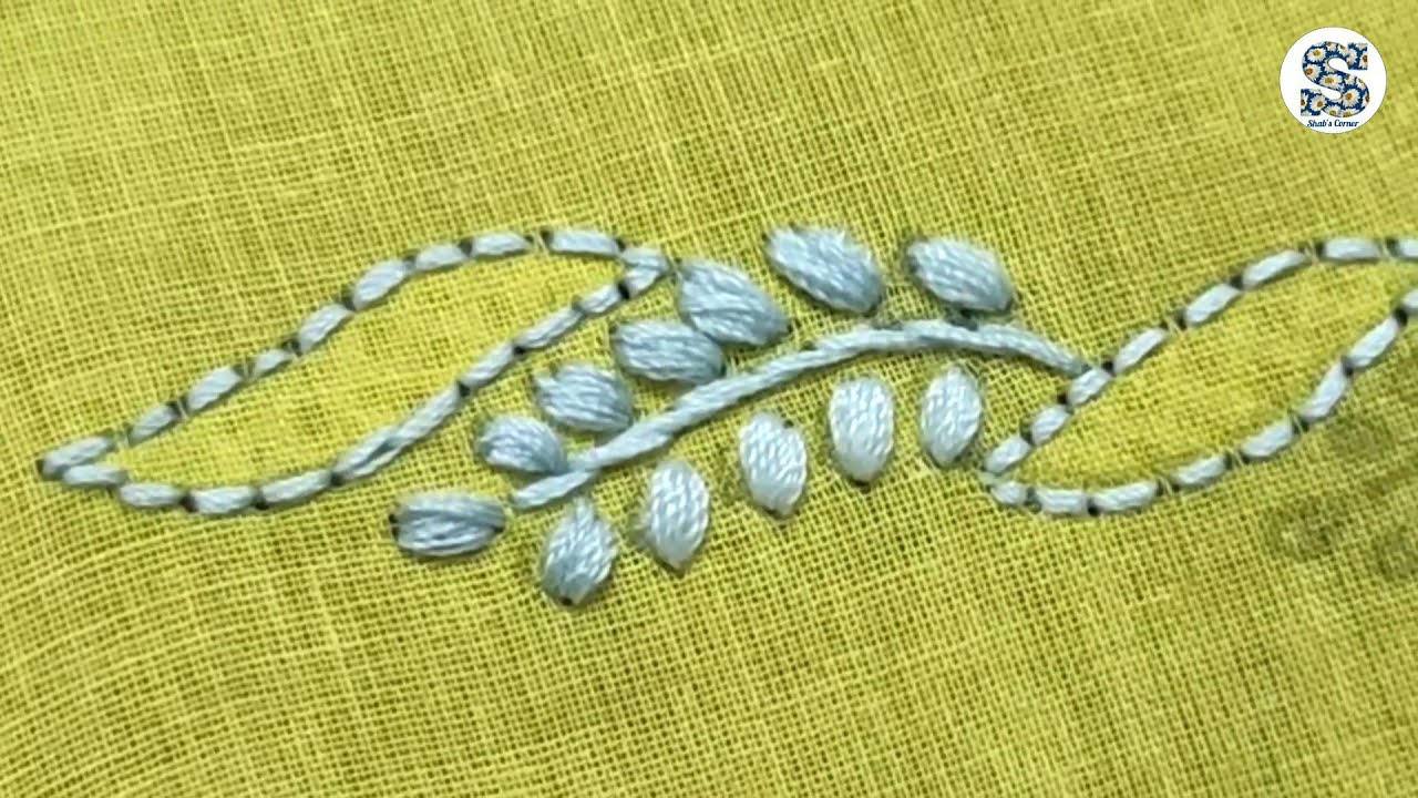 Chikankari Embroidery Design, Hand Embroidery Tutorial, Easy Border Design By Shab Embroideryish
