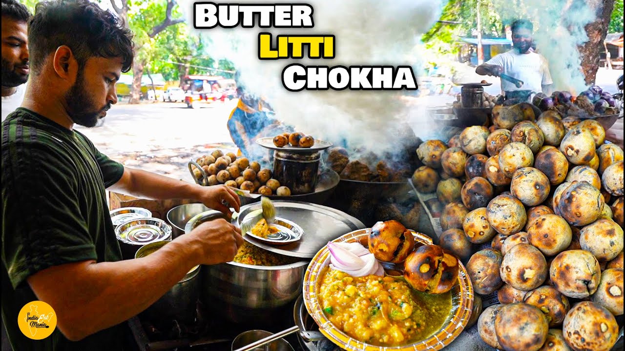 Prayagraj Biggest Making of Bihari Style Butter Litti Chokha Rs. 25/- Only l Prayagraj Street Food