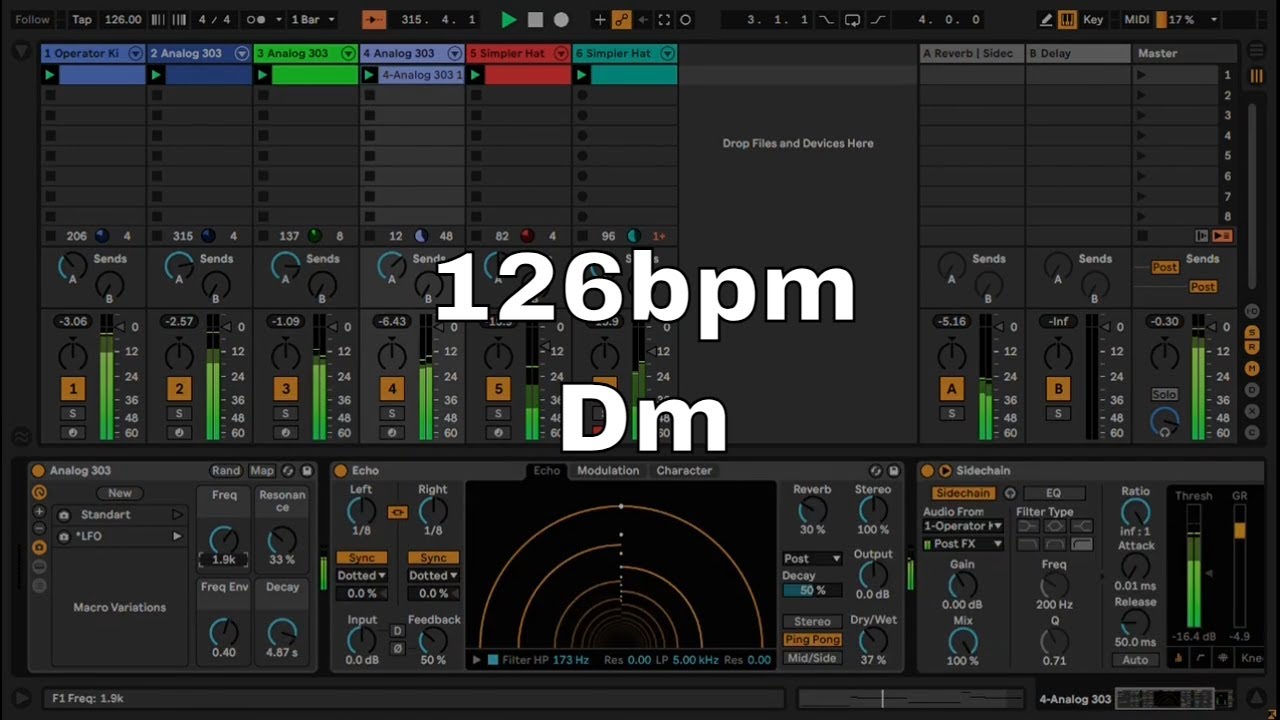 Acid Melodic Techno | Ableton Live | Workflow & Live Act | 110422