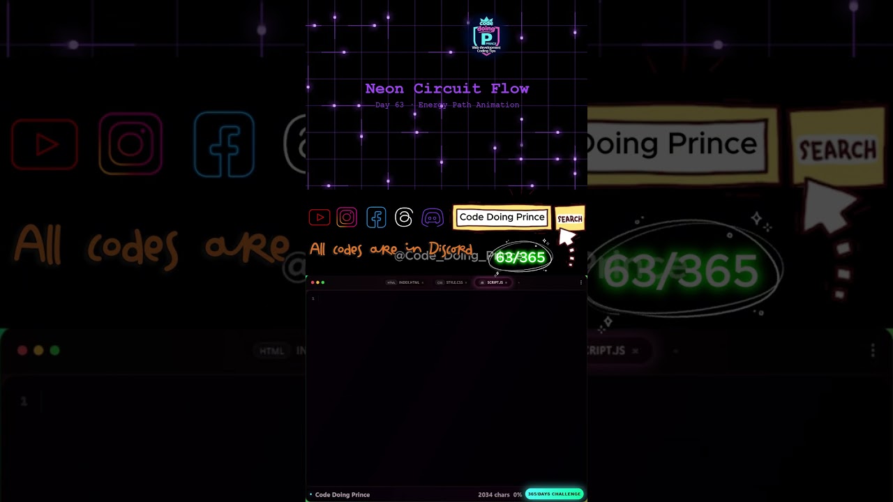 Day 63/365 &ndash; Energy Path Animation | Glowing Motion Trail with HTML CSS | Prince Sisodiya
