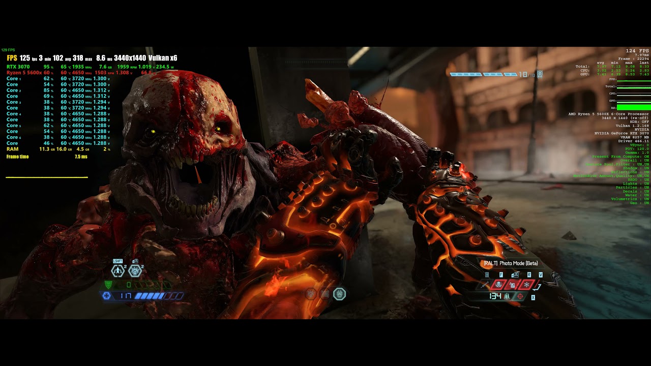 Doom Eternal - Ryzen 5 5600x, RTX 3070 | 3440-1440 | MAX SETTINGS