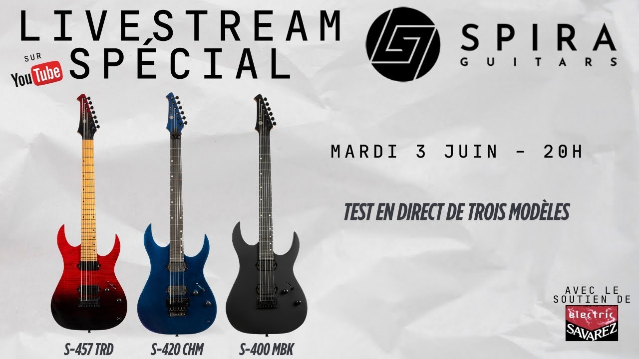 Test en direct de trois guitares SPIRA