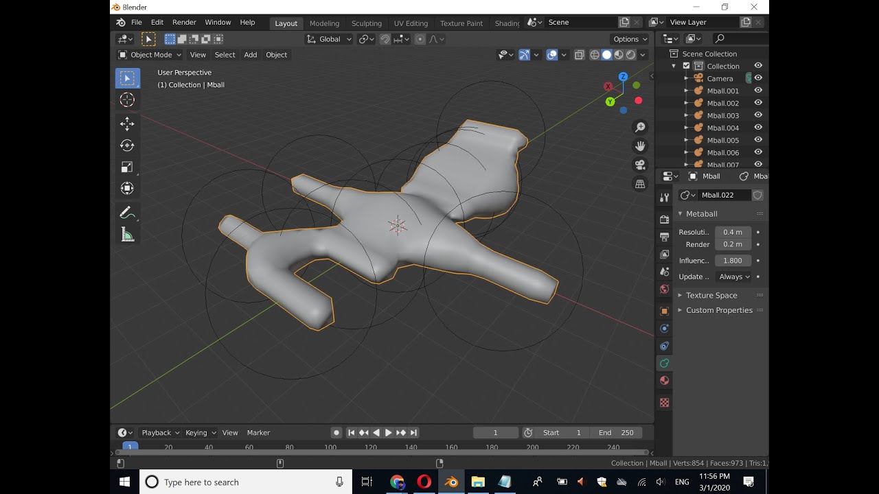 Metaballs Short Introduction - Blender 2.8 beginner tutorials 2020