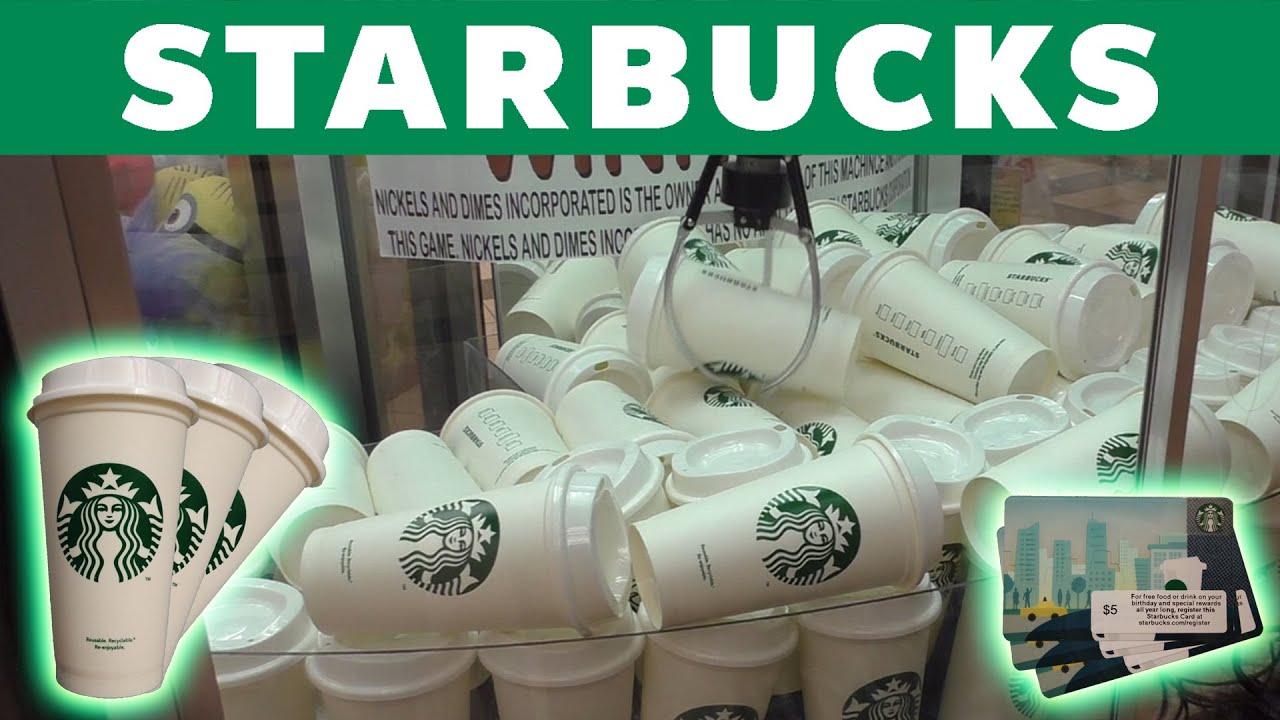 Three STARBUCKS gift card wins from the claw machine!