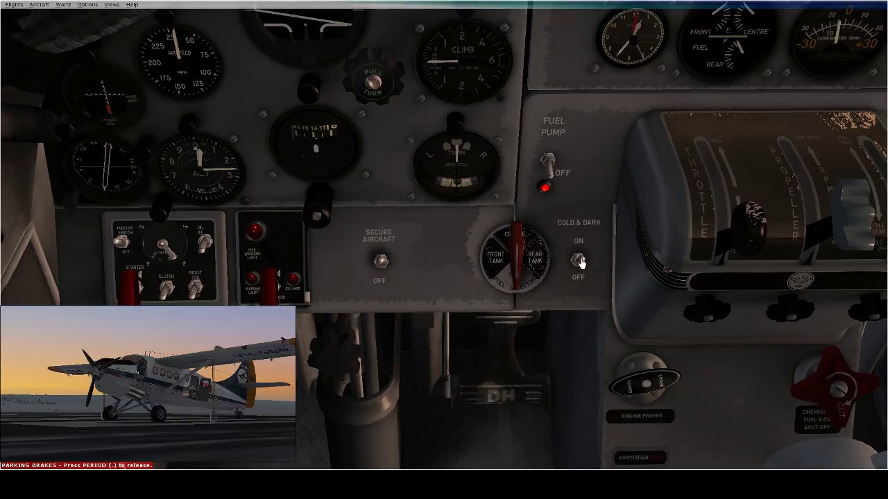 How to start the engine on DHC-3 Otter. Flight simulation.