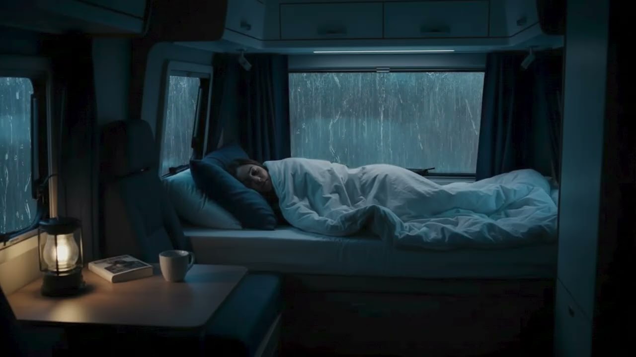 Cozy Car Rainstorm | Strong Rain and Thunder for Sleeping | Calm Storm Sounds All Night