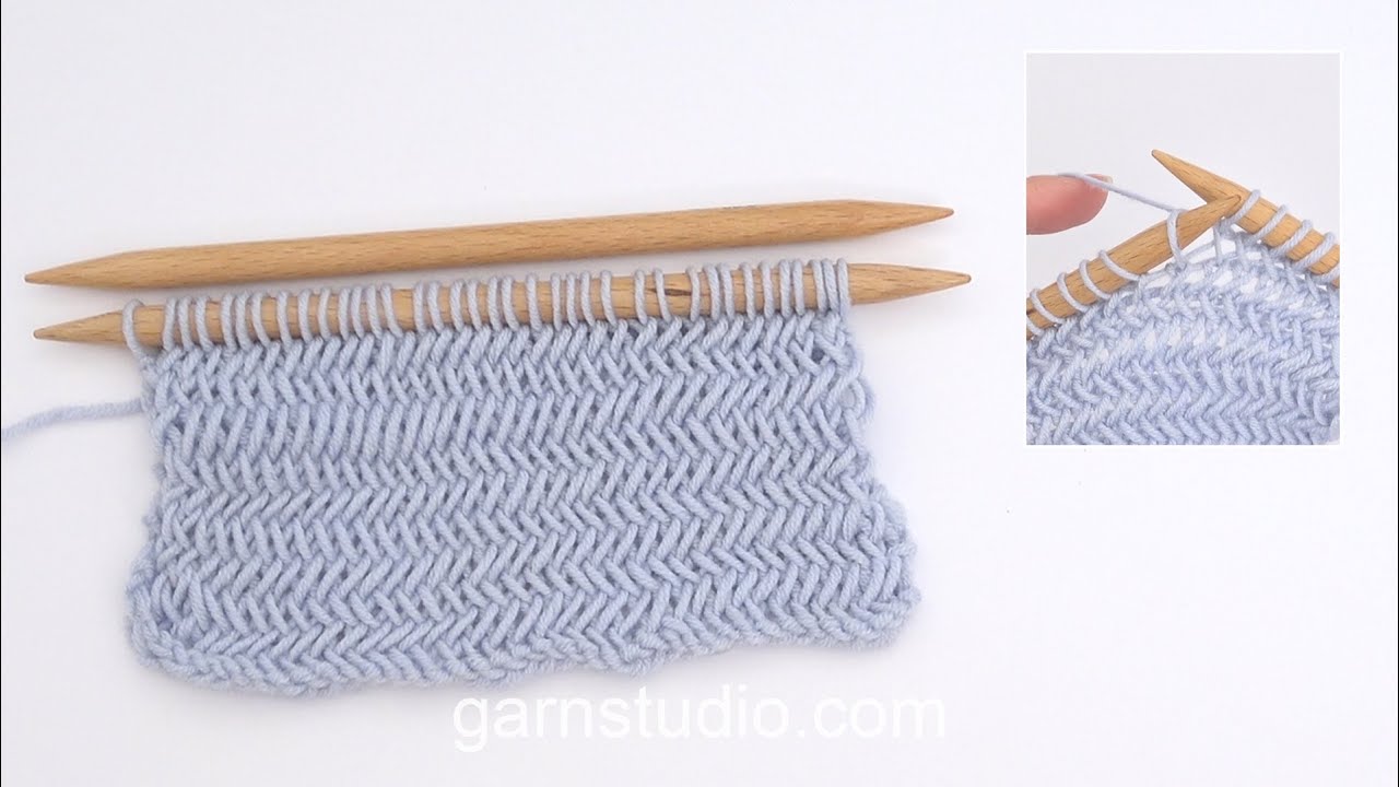 How to knit herringbone stitch